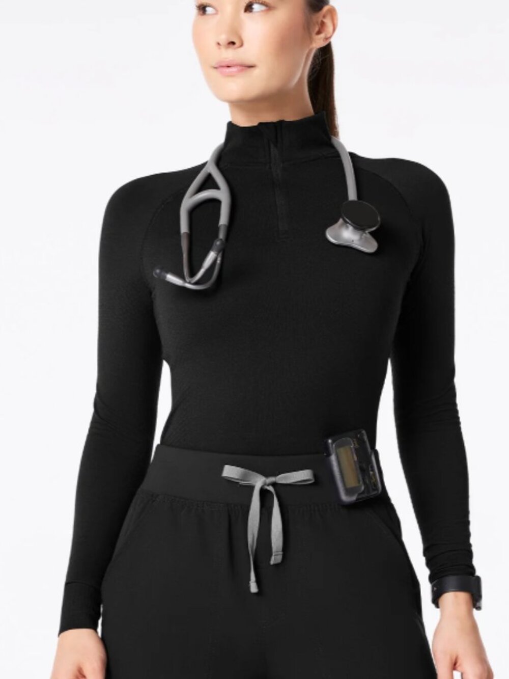 FIGS Salta Seamless Quarter Zip Underscrub Top